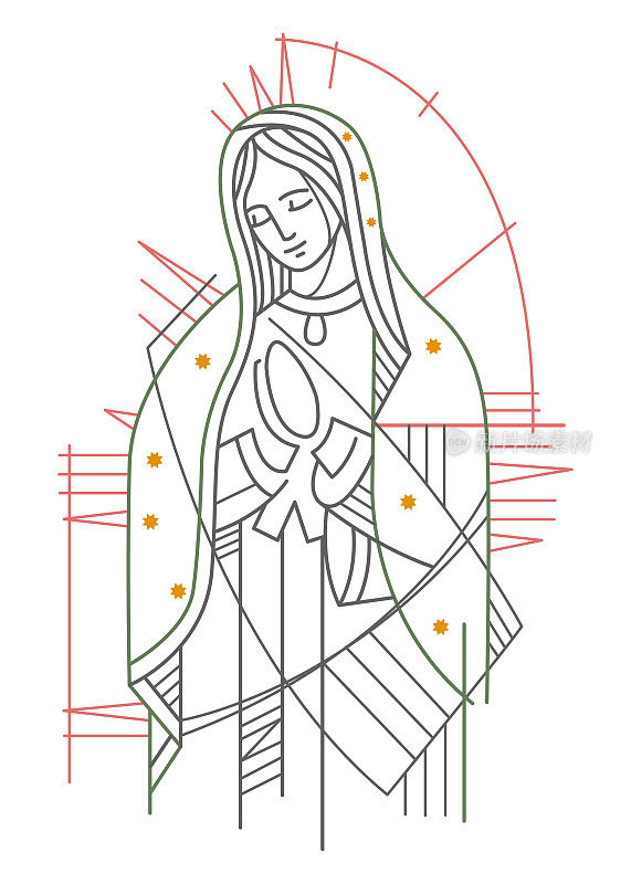 瓜达卢佩圣母的数字插图