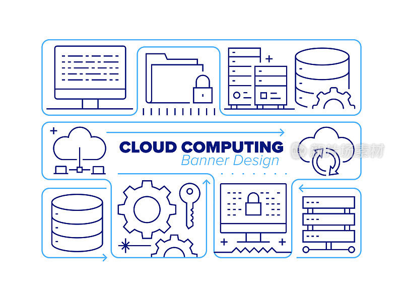 云计算线图标集及相关工艺信息图设计