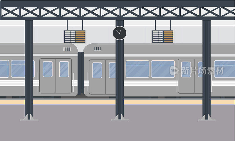 地铁旅客列车车厢在火车站火车站