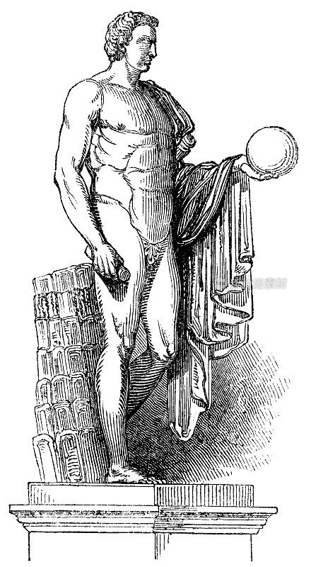 《凯撒之死》中的庞贝雕像――19世纪文森佐・卡布奇尼的画作