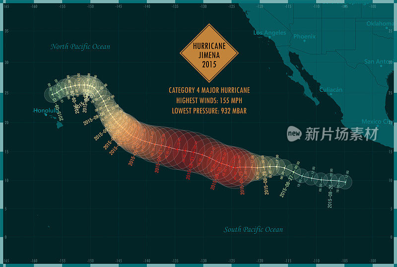 2015年吉梅纳飓风追踪东太平洋信息图