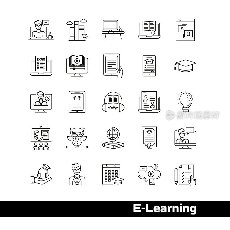 电子学习线图标集概念