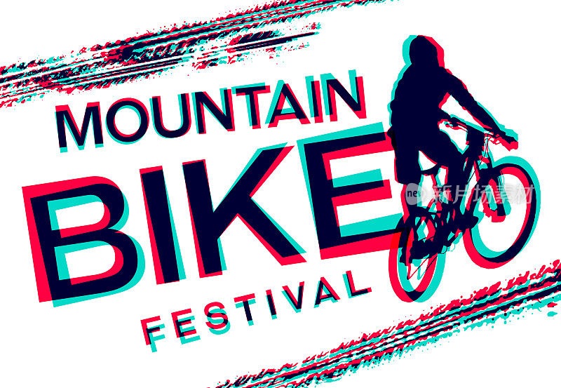3D效果的山地自行车海报