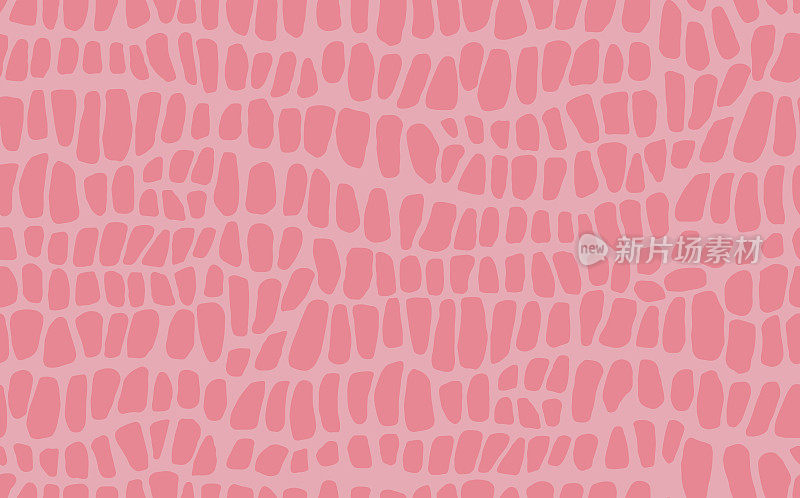 抽象现代鳄鱼皮无缝图案。动物的背景。粉红色装饰矢量插图印刷，织物，纺织品。现代装饰风格化鳄鱼皮