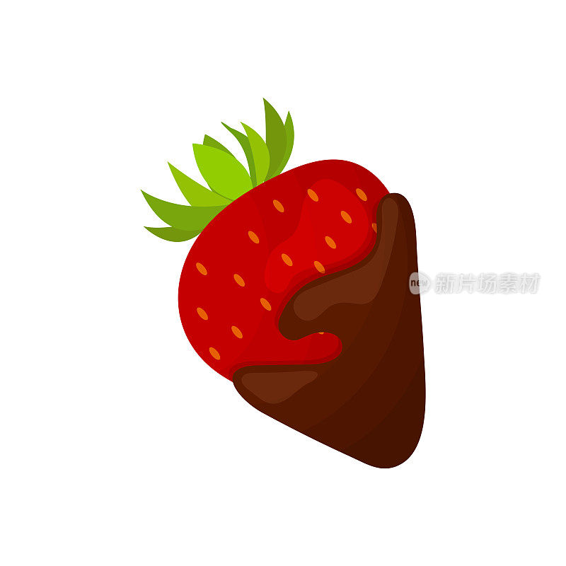 多汁草莓配巧克力糖衣。