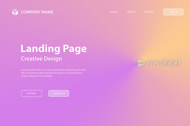 着陆页模板-粉红色的抽象背景径向梯度