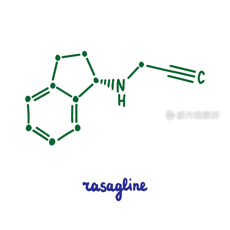 拉萨格林手绘矢量公式化学结构字母蓝色绿色
