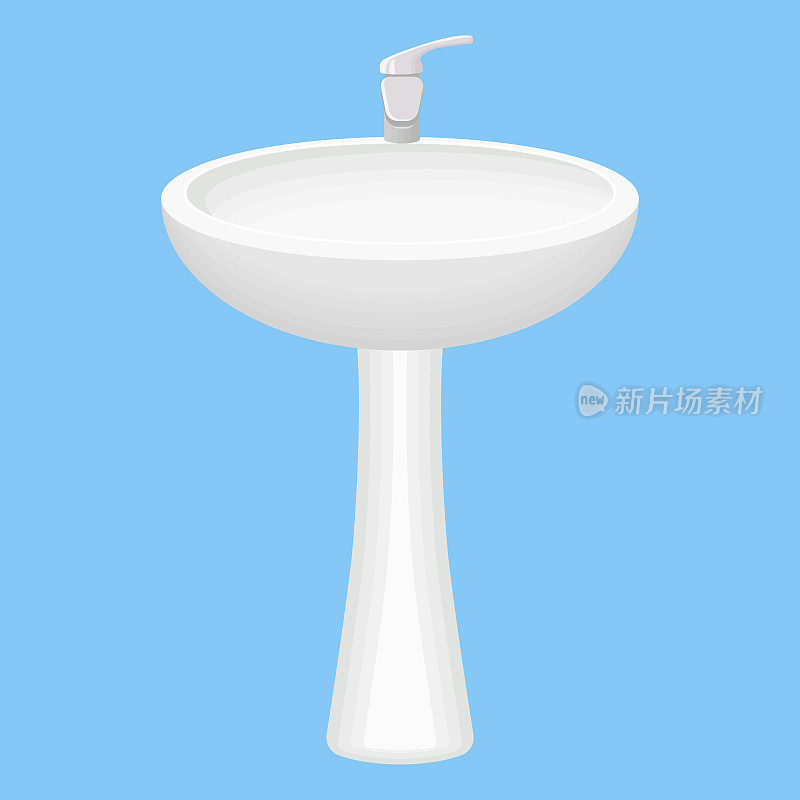 浴室sink.Toiletries。矢量插图。
