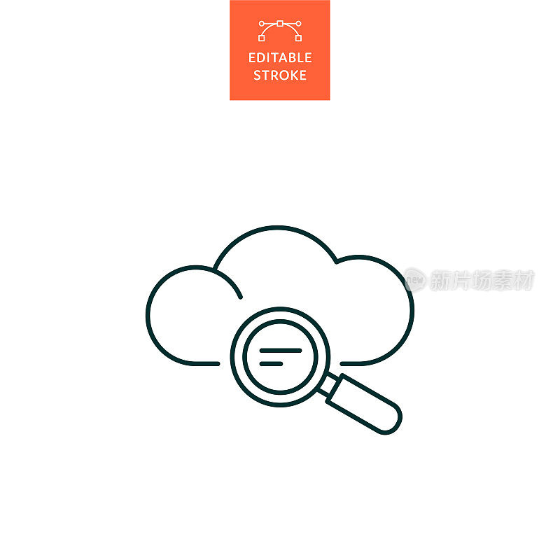 用可编辑笔画搜索云线图标。Icon适用于网页设计、移动应用、UI、UX和GUI设计。