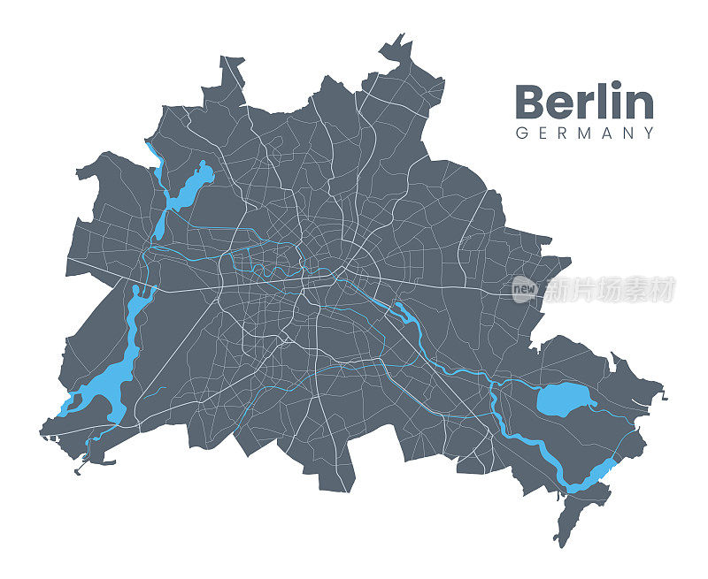 柏林——德国的首都。城市地图。