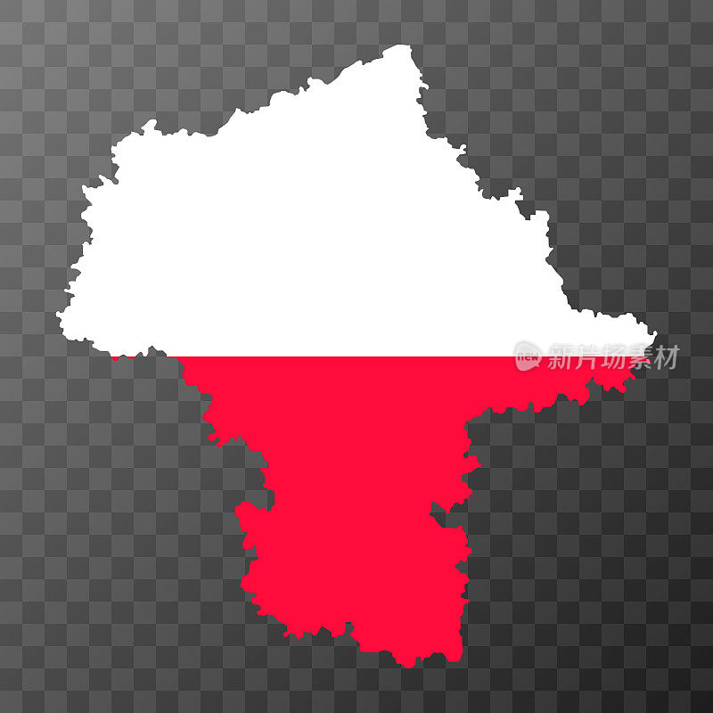 波兰马绍尔省地图。矢量插图。