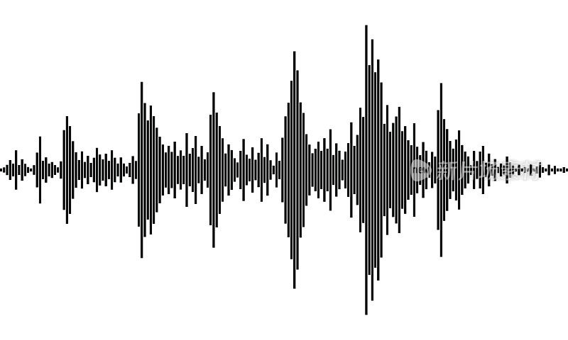 声波矢量。波作为音频均衡器隔离的背景。音频技术。脉冲音乐波形