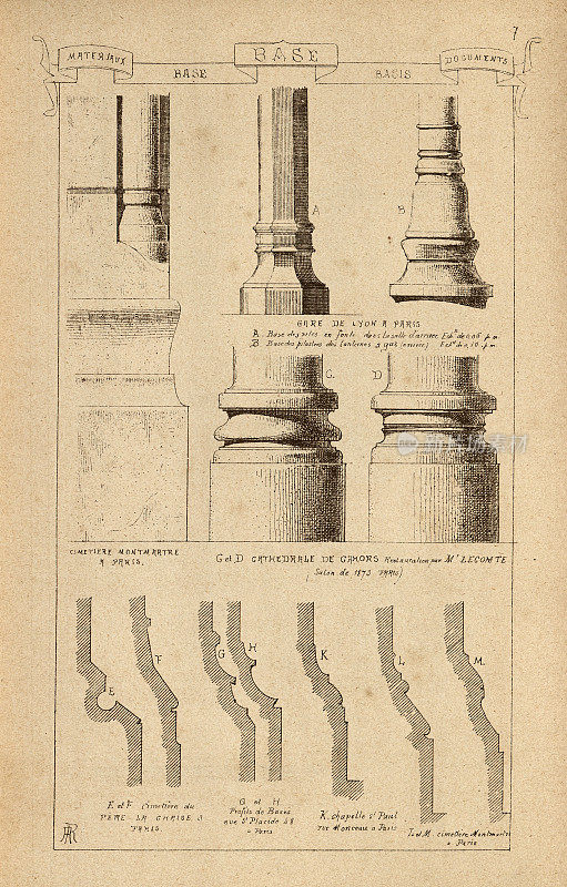 柱底座，基座，法国，建筑和设计的历史，艺术，维多利亚，19世纪