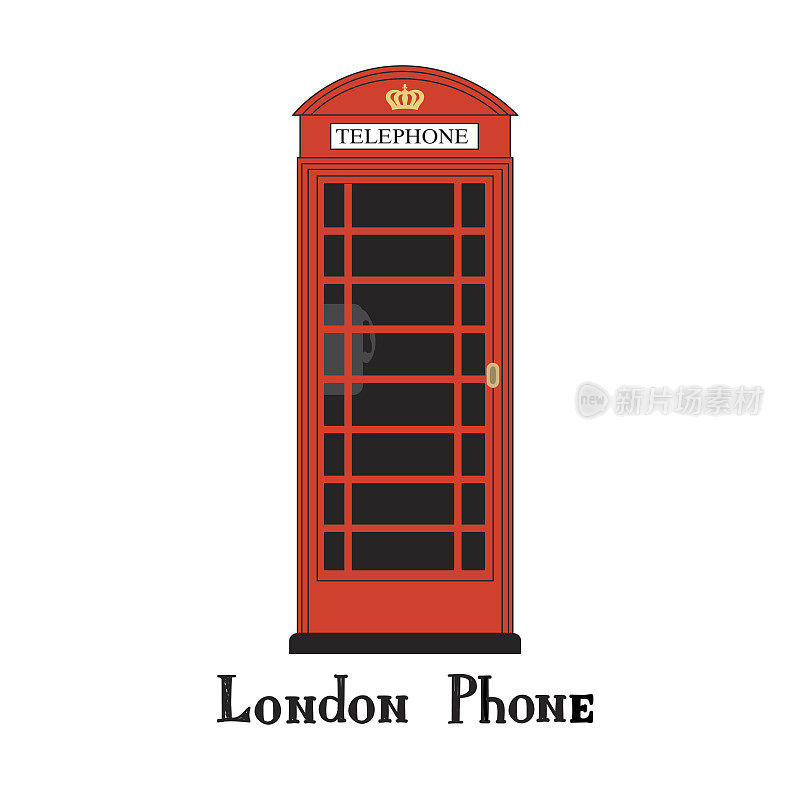 伦敦电话亭孤立白色上有手写字母