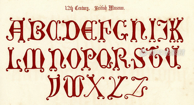 12世纪风格的字母表