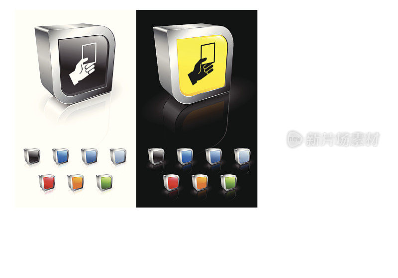 足球黄牌3D版税免费矢量艺术