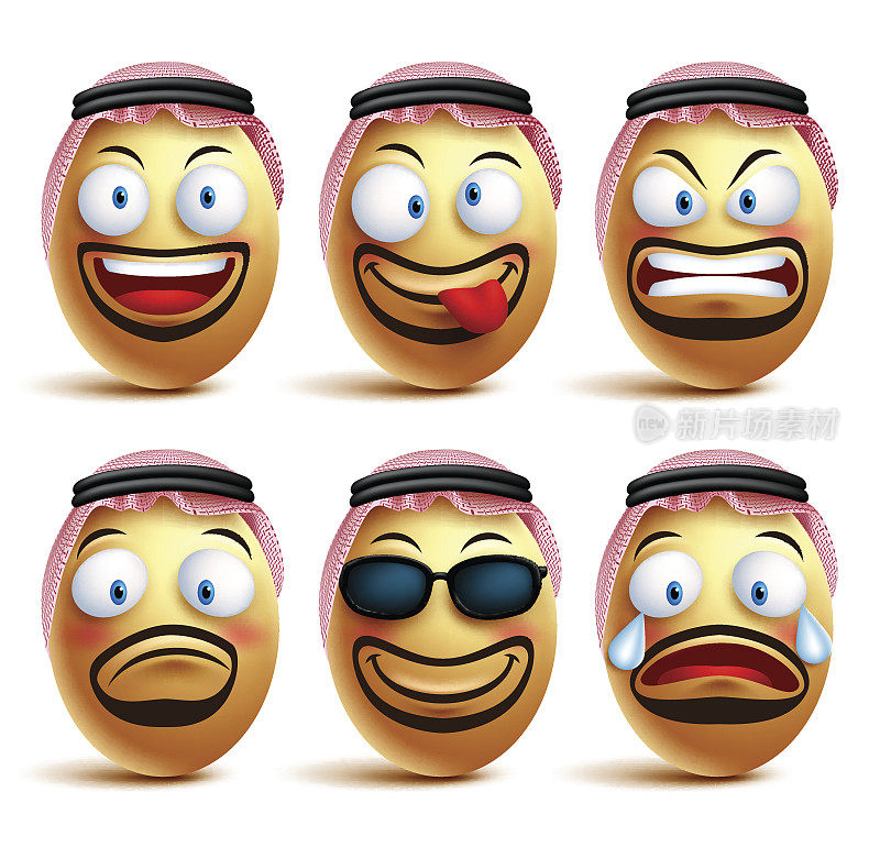 沙特阿拉伯人蛋面套向量穿戴古塔