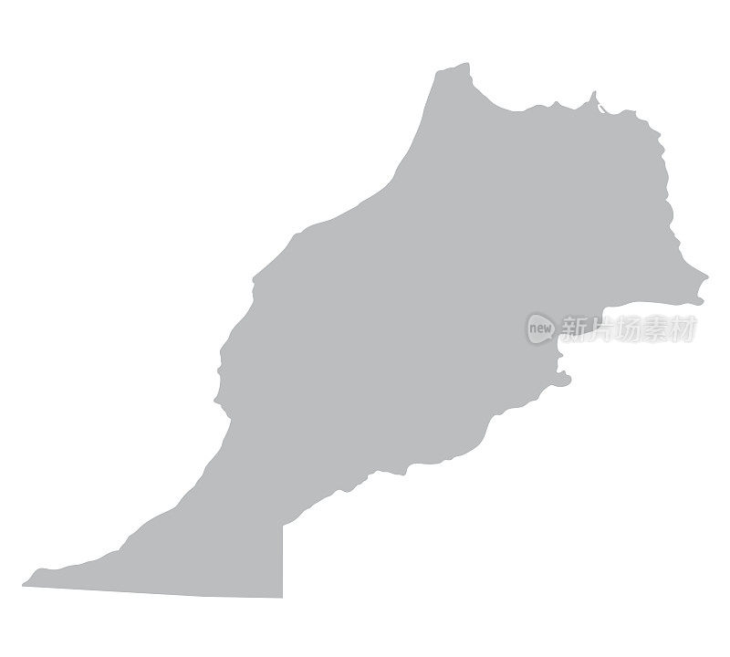 摩洛哥灰色地图