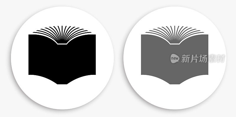 书黑白圆形图标
