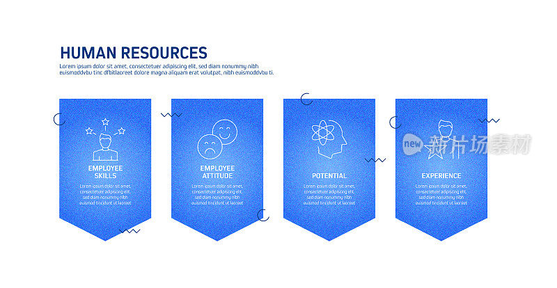 人力资源信息图表模板，元素和图标。简单的矢量信息图设计