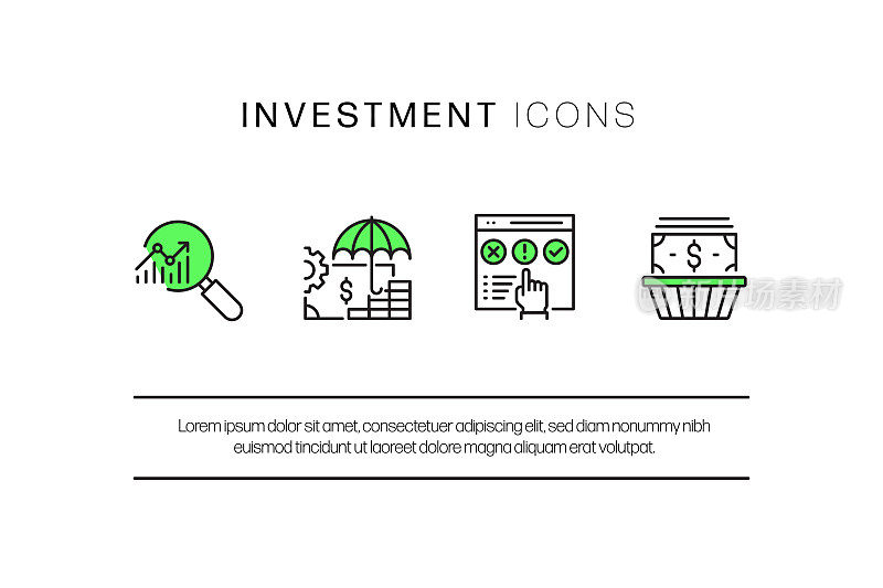 投资相关的现代矢量图标