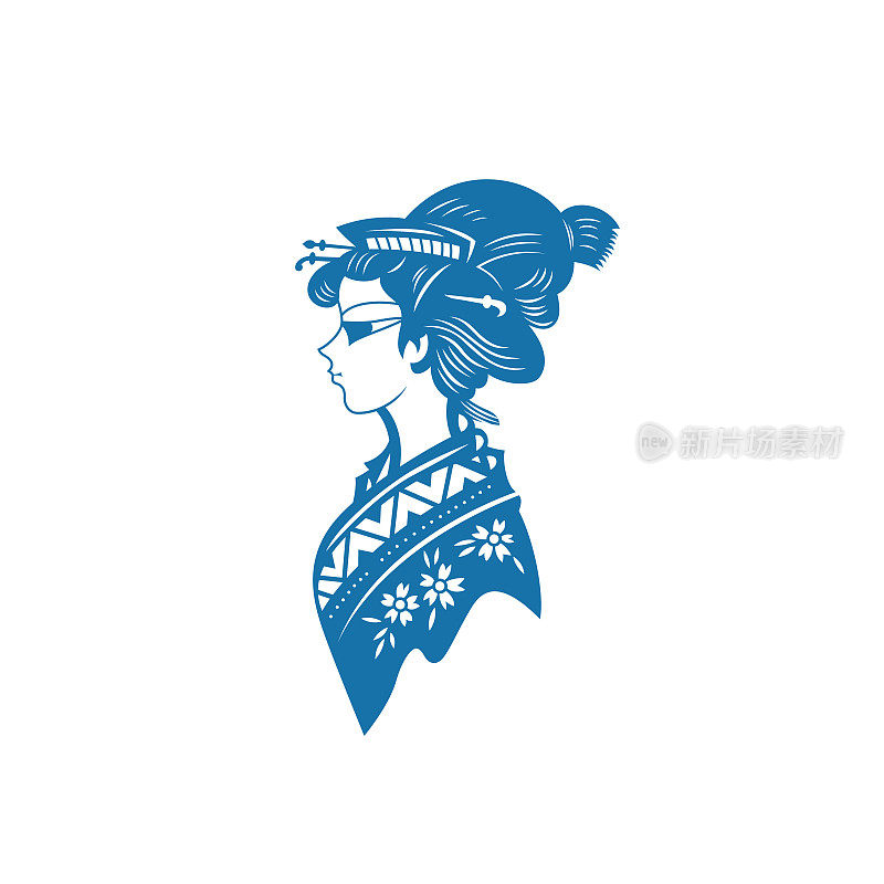 女孩在传统服装(中国剪纸图案)-03