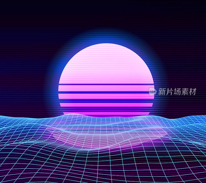 Synthwave复古的背景