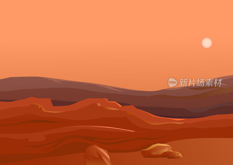 火星红色行星沙漠矢量