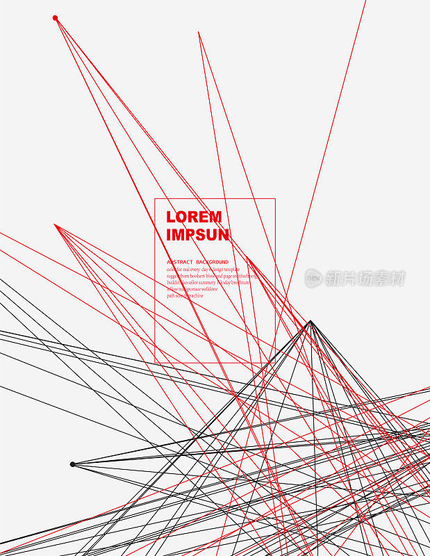 抽象的红黑径向线图案用于宣传册设计