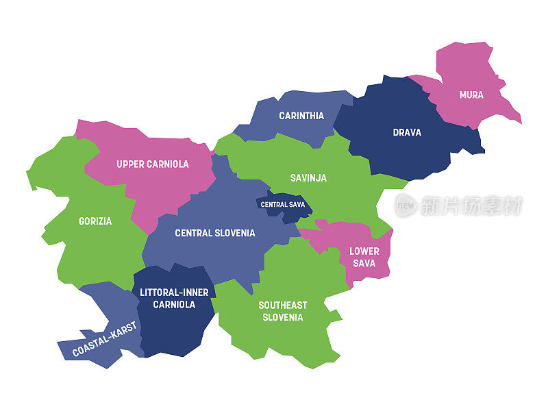 斯洛文尼亚-统计区域地图