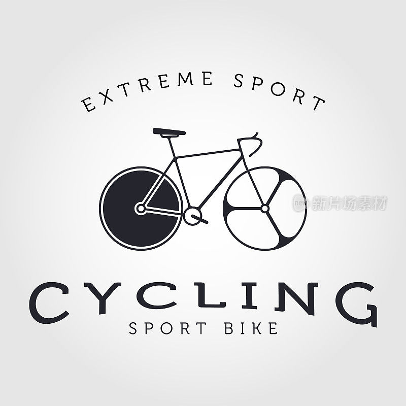 自行车自行车图标线艺术矢量插图设计。运动自行车的概念。
