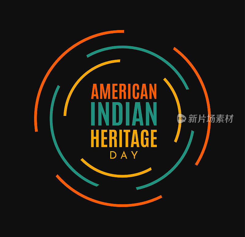 美国印第安人传统日海报。向量
