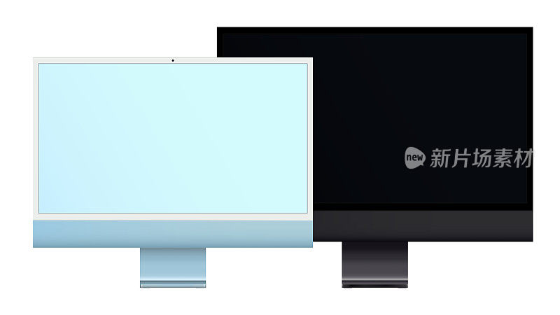 空白屏幕的计算机显示器。电脑显示器屏幕。屏幕配黑屏。监视器允许您显示您的设计和布局。模型显示。