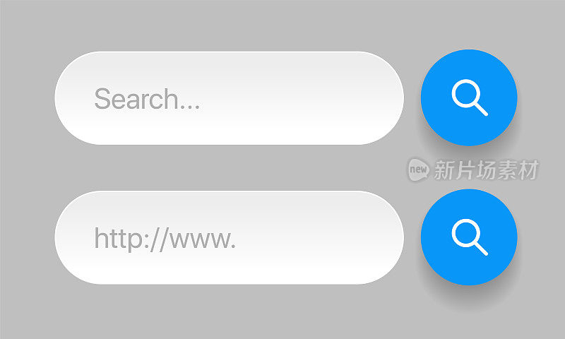 搜索栏与用户界面UX设计和网站的建议。搜索地址和导航栏图标。网站搜索表单模板的集合。搜索引擎网页浏览器窗口模板。