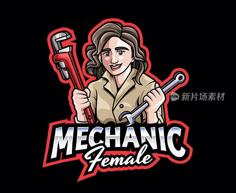 女机械师吉祥物标志设计