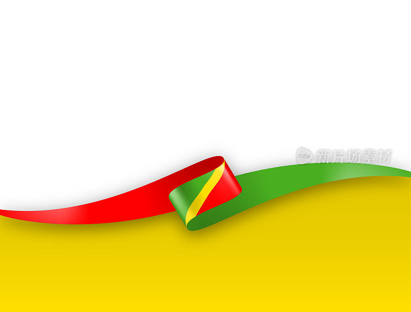 刚果国旗丝带。刚果国旗背景上的长条旗。模板。复制空间。矢量股票插图