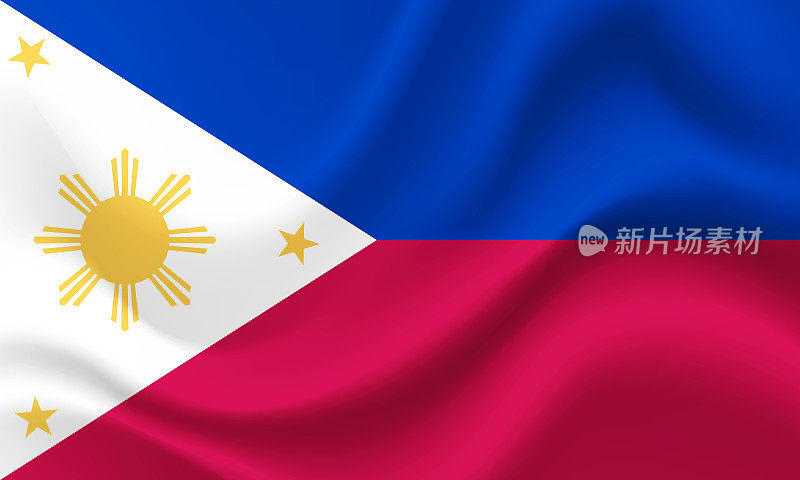 矢量菲律宾国旗。菲律宾国旗。菲律宾国旗插图。菲律宾的象征。