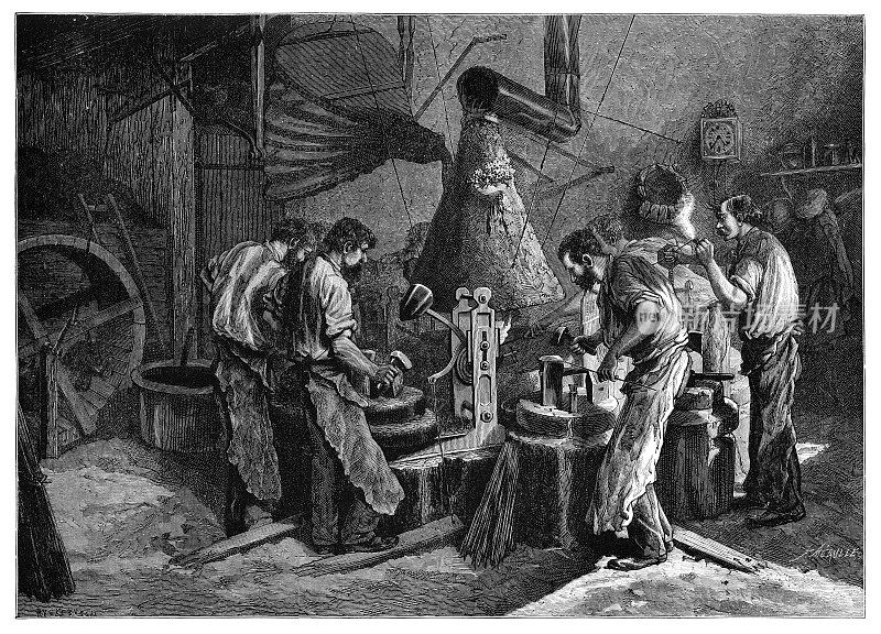 铸造厂的金属工人1874年巴黎