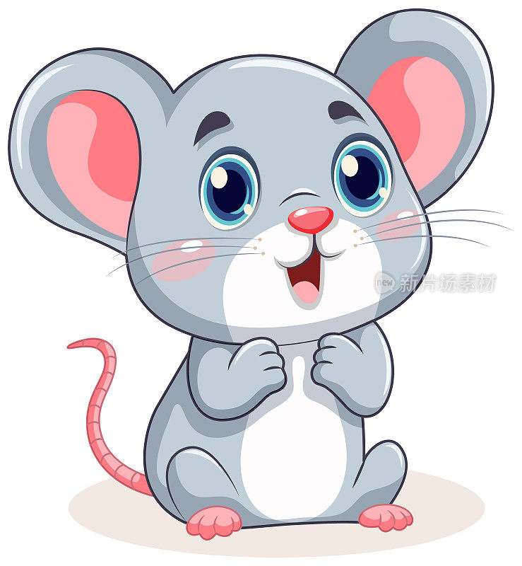 可爱的大耳朵小老鼠卡通人物