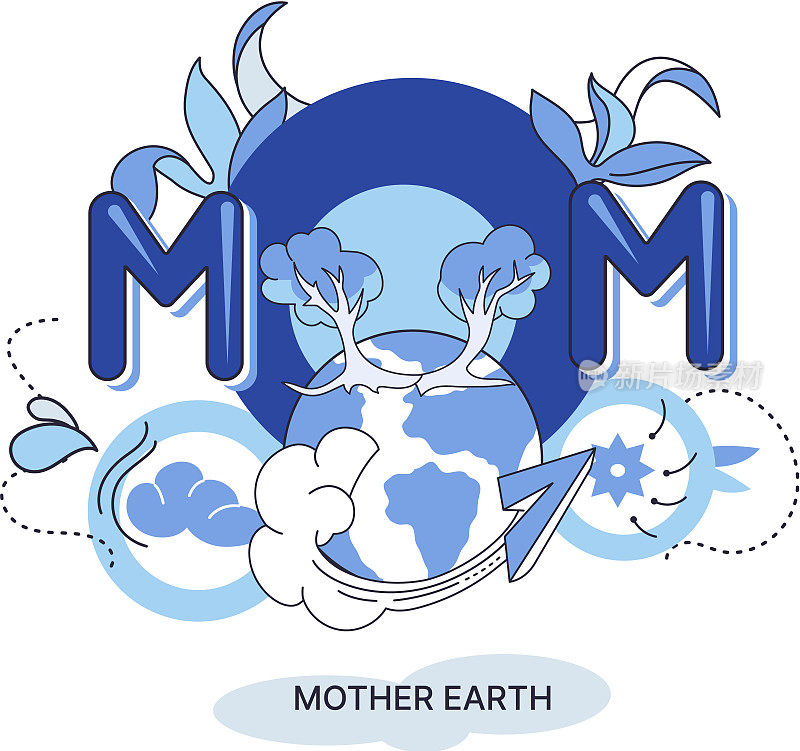 国际地球母亲日。象征着爱和关心我们共同家园的节日
