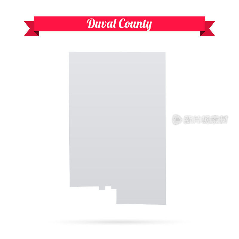 杜瓦尔县，德克萨斯州。白底红旗地图