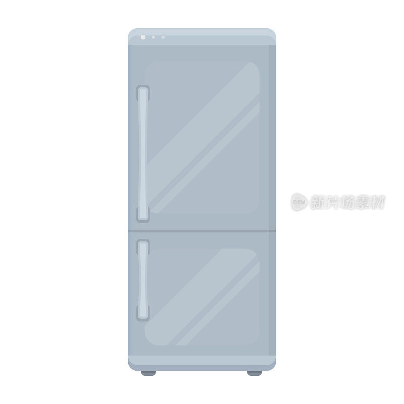 冰箱图标在卡通风格孤立的白色背景。家用电器符号股票矢量插图。