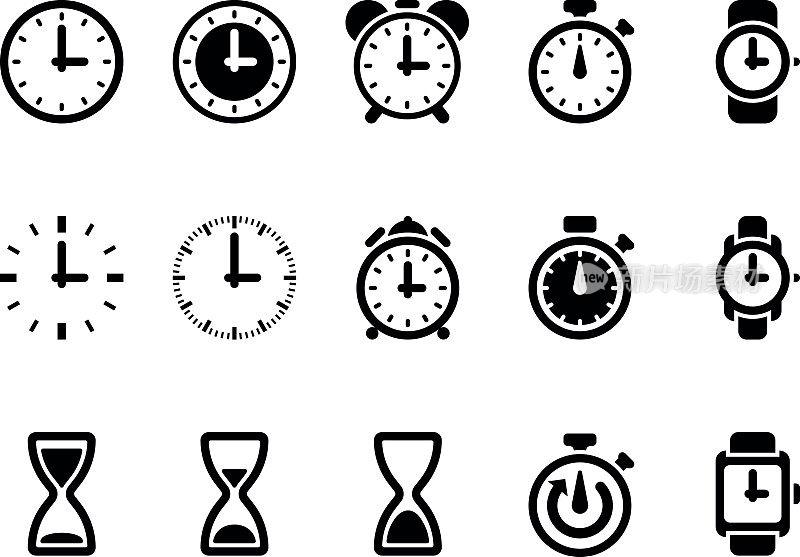 时钟，时间矢量图标