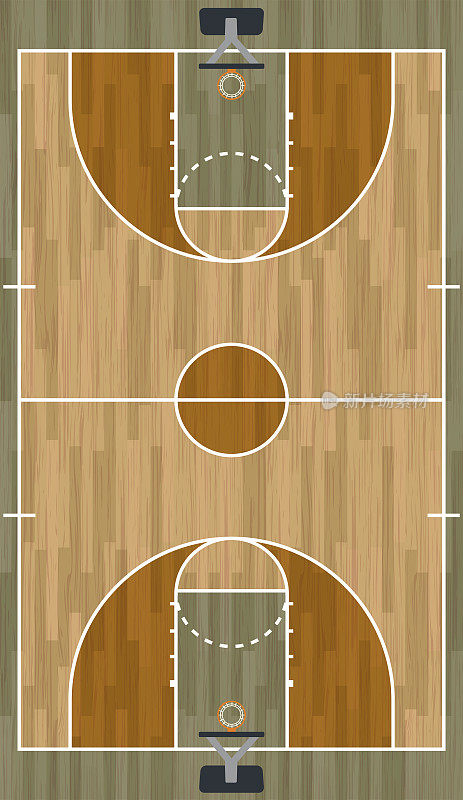 现实垂直篮球场插图
