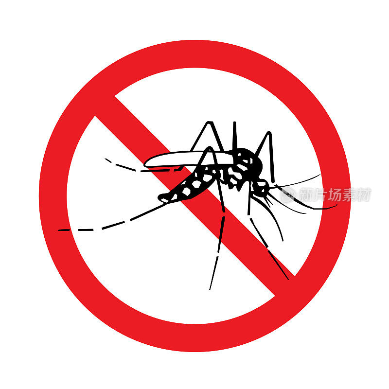 消灭蚊子和疟疾危险警告信号