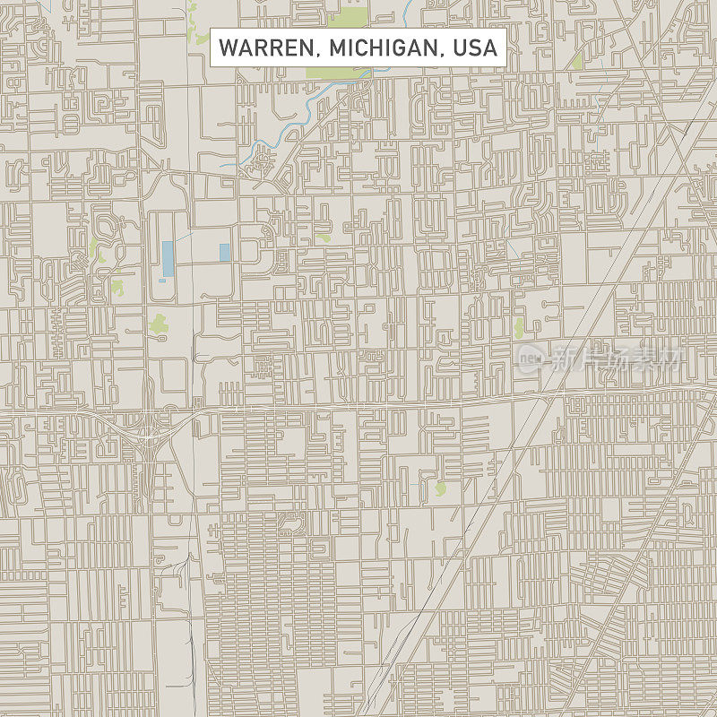 沃伦密歇根美国城市街道地图