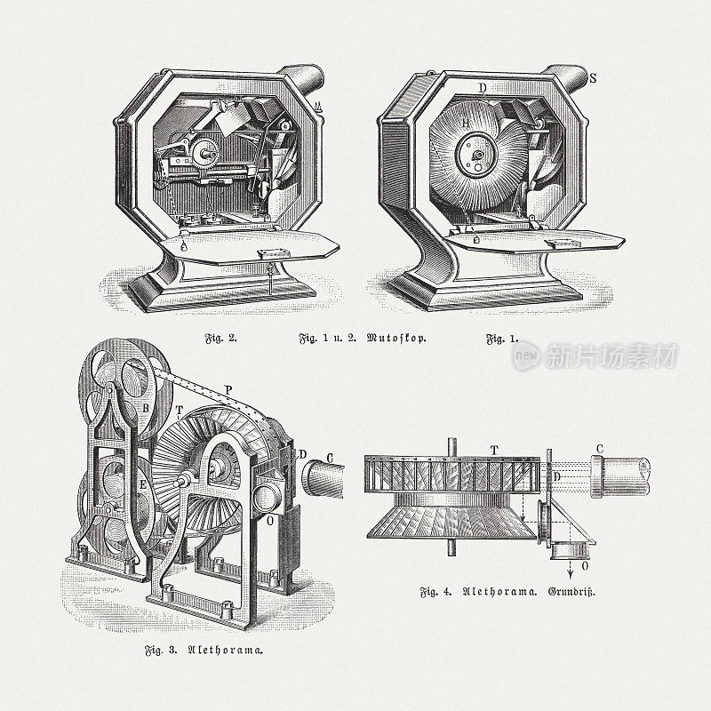 早期的电影设备:电影放映机和电影动画，1899年出版