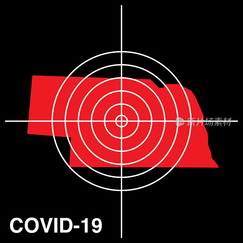 COVID-19内布拉斯加州目标地图图标