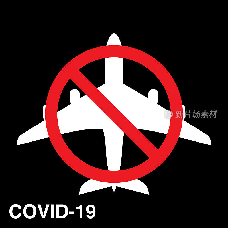 COVID-19无飞行飞机图标