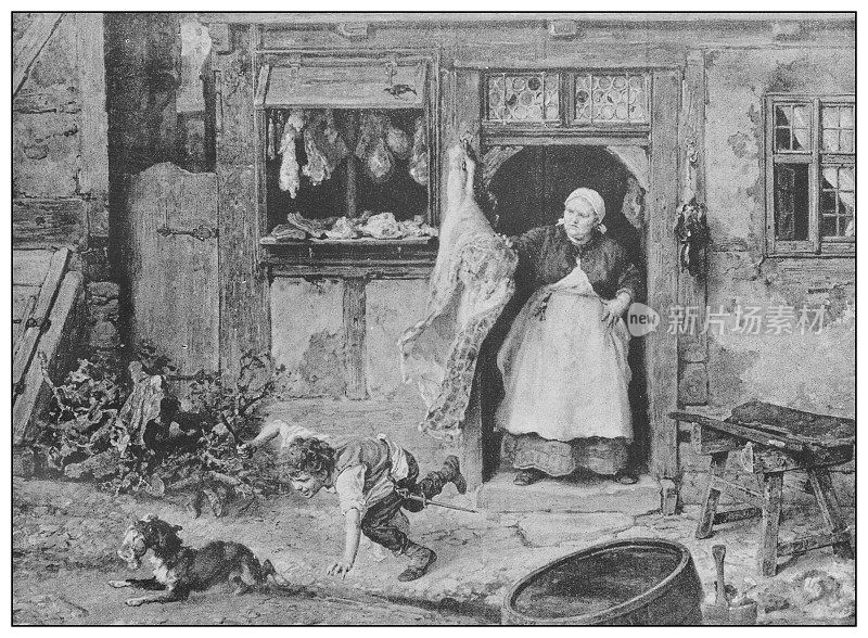 19世纪著名古董画:路德维希・克瑙斯的一个坏顾客